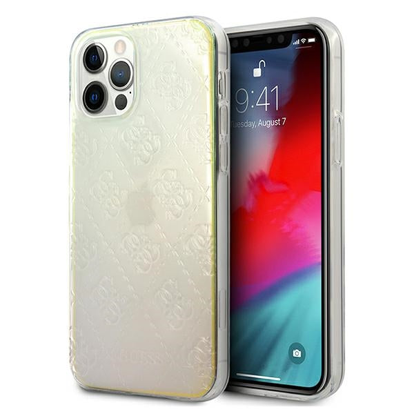Guess 4G 3D Pattern dėklas iPhone 12/12 Pro – opalinis -- iPhone 12