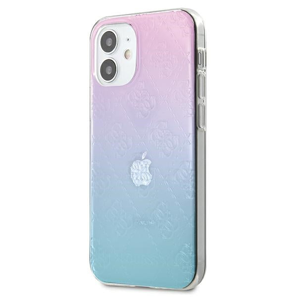 Guess 4G 3D Pattern dėklas iPhone 12 mini – mėlyna/rožinė -- iPhone 12 Mini