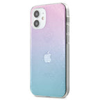 Guess 4G 3D Pattern dėklas iPhone 12 mini – mėlyna/rožinė -- iPhone 12 Mini