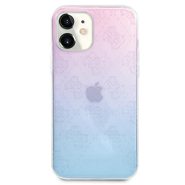 Guess 4G 3D Pattern dėklas iPhone 12 mini – mėlyna/rožinė -- iPhone 12 Mini