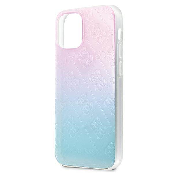 Guess 4G 3D Pattern dėklas iPhone 12 mini – mėlyna/rožinė -- iPhone 12 Mini