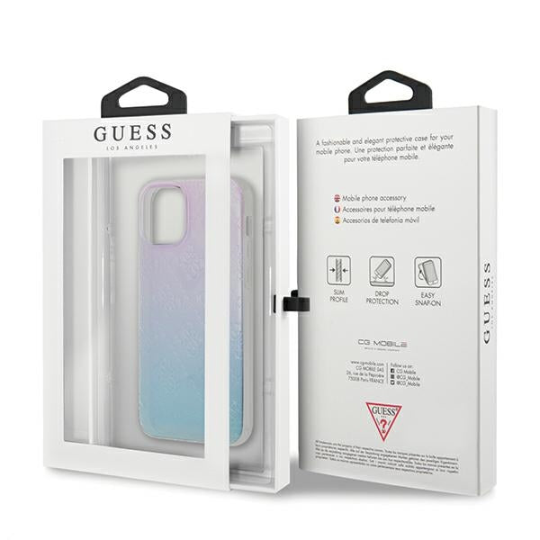 Guess 4G 3D Pattern dėklas iPhone 12 mini – mėlyna/rožinė -- iPhone 12 Mini