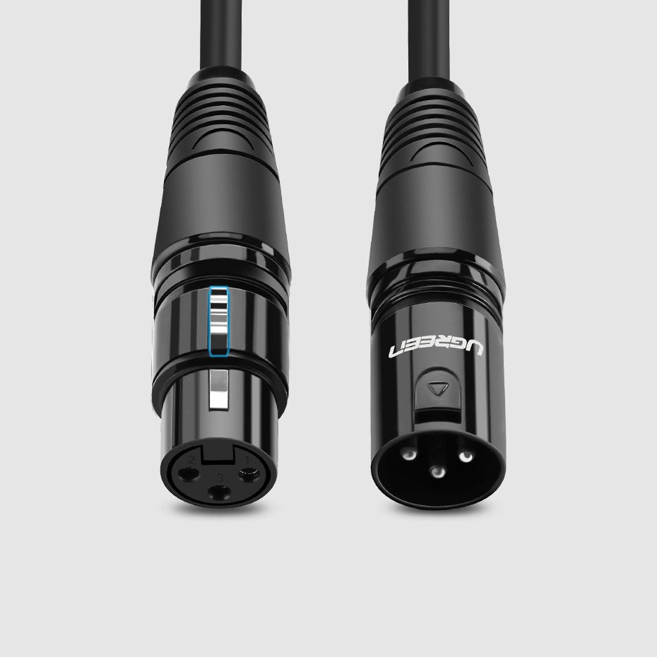 Ugreen AV130 66717 garso XLR (female) - XLR (male) kabelis mikrofonui / stiprintuvui 2m - juodas -- Audio Cables