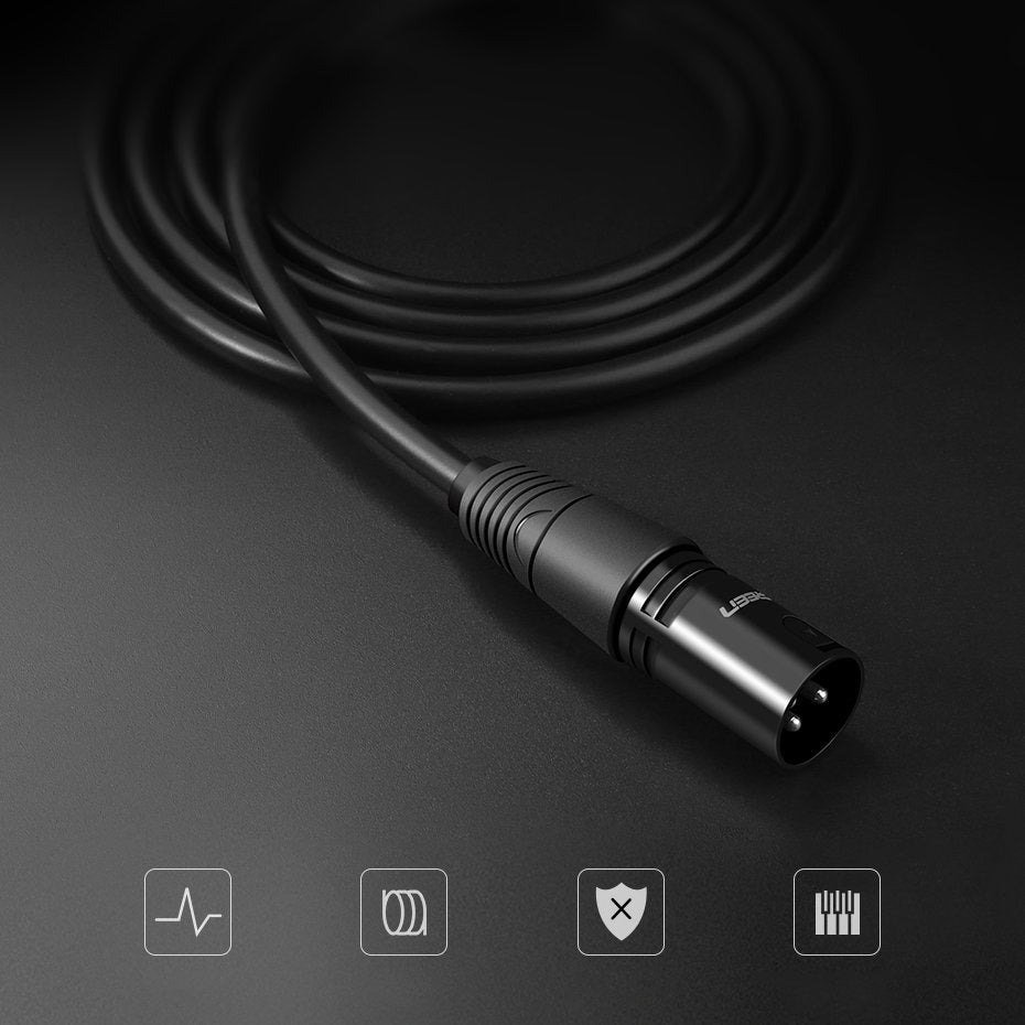 Ugreen AV130 66717 garso XLR (female) - XLR (male) kabelis mikrofonui / stiprintuvui 2m - juodas -- Audio Cables