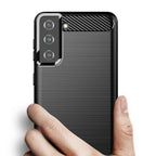 Carbon Case TPU dėklas Samsung Galaxy S21+ 5G – juodas -- Samsung Galaxy S21+