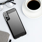 Carbon Case TPU dėklas Samsung Galaxy S21+ 5G – juodas -- Samsung Galaxy S21+