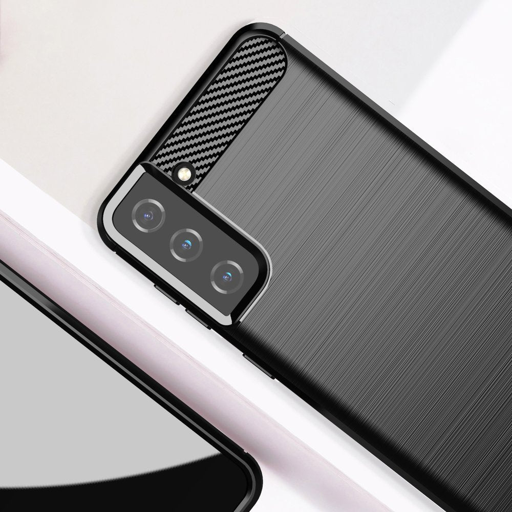Carbon Case TPU dėklas Samsung Galaxy S21+ 5G – juodas -- Samsung Galaxy S21+