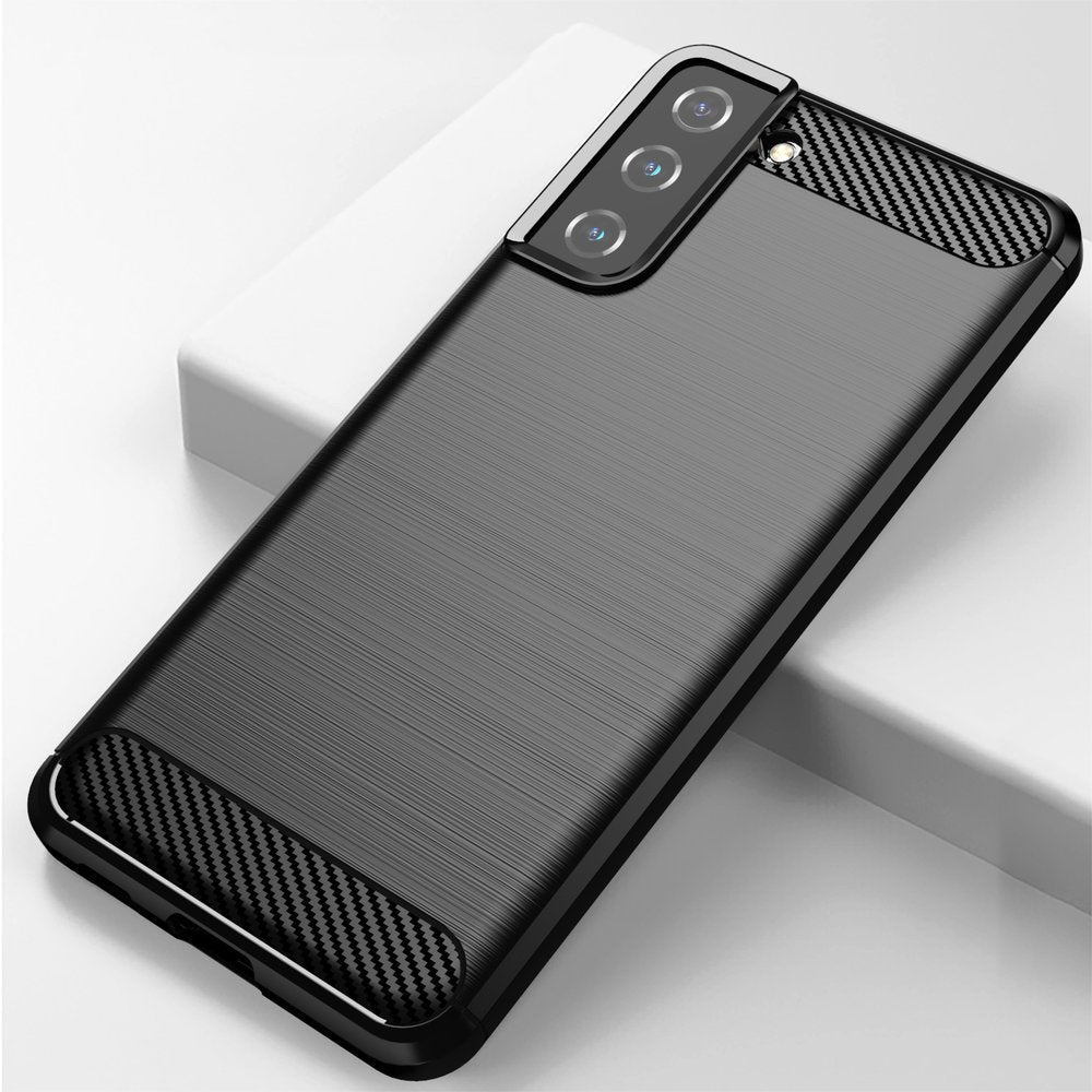 Carbon Case TPU dėklas Samsung Galaxy S21+ 5G – juodas -- Samsung Galaxy S21+