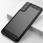 Carbon Case TPU dėklas Samsung Galaxy S21+ 5G – juodas -- Samsung Galaxy S21+