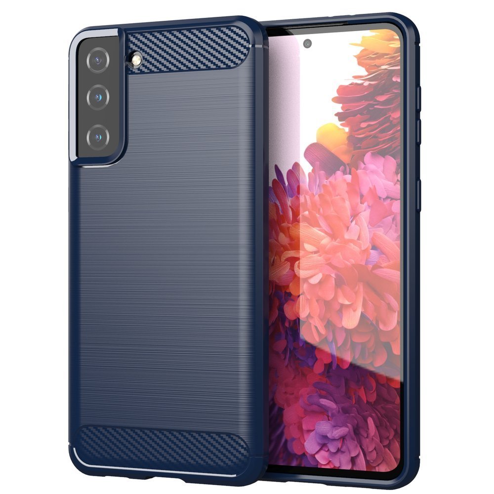 Carbon Case TPU dėklas Samsung Galaxy S21+ 5G – mėlynas -- Samsung Galaxy S21+