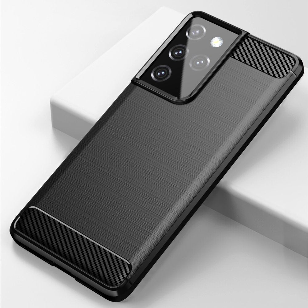 Carbon Case TPU dėklas Samsung Galaxy S21 Ultra 5G – mėlynas -- Samsung Galaxy S21 Ultra