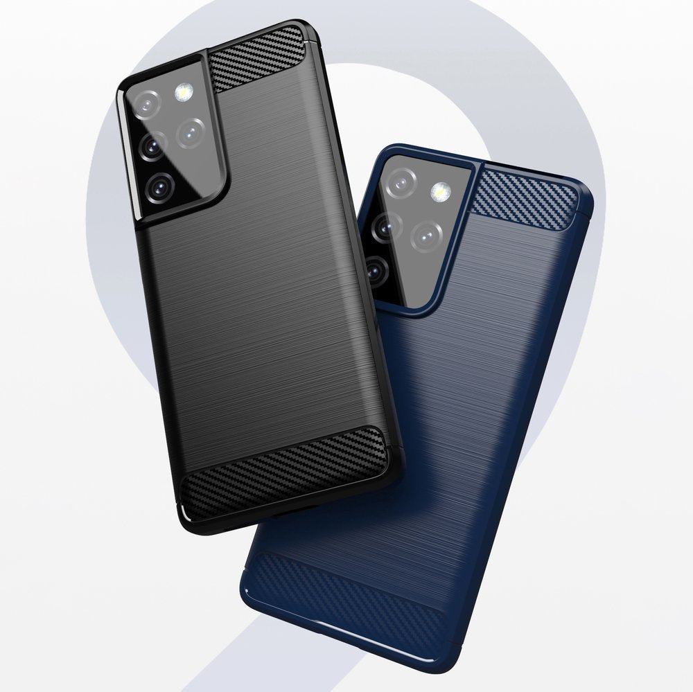 Carbon Case TPU dėklas Samsung Galaxy S21 Ultra 5G – mėlynas -- Samsung Galaxy S21 Ultra