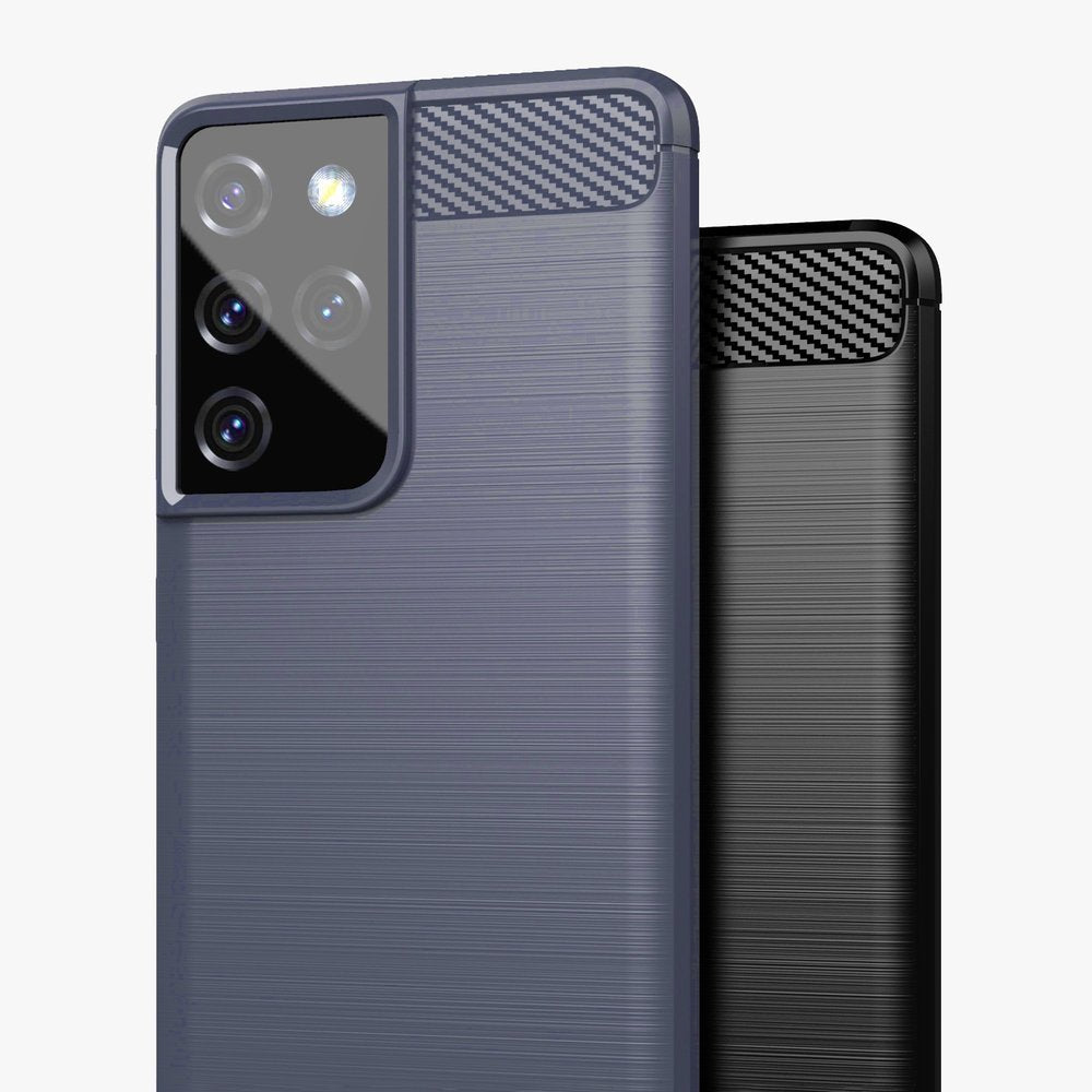 Carbon Case TPU dėklas Samsung Galaxy S21 Ultra 5G – mėlynas -- Samsung Galaxy S21 Ultra