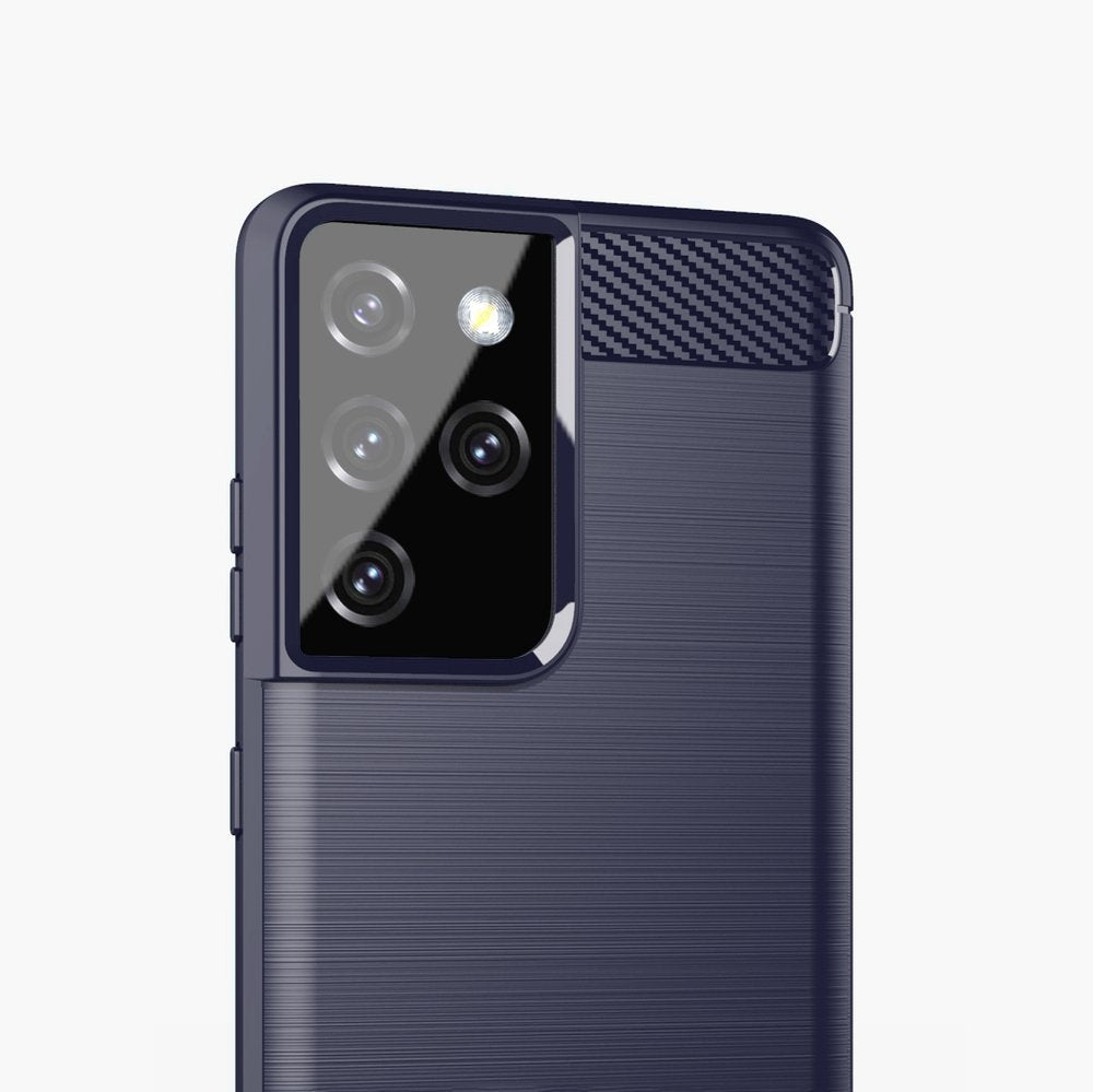 Carbon Case TPU dėklas Samsung Galaxy S21 Ultra 5G – mėlynas -- Samsung Galaxy S21 Ultra