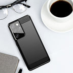 Carbon Case TPU dėklas Samsung Galaxy S21 Ultra 5G – mėlynas -- Samsung Galaxy S21 Ultra