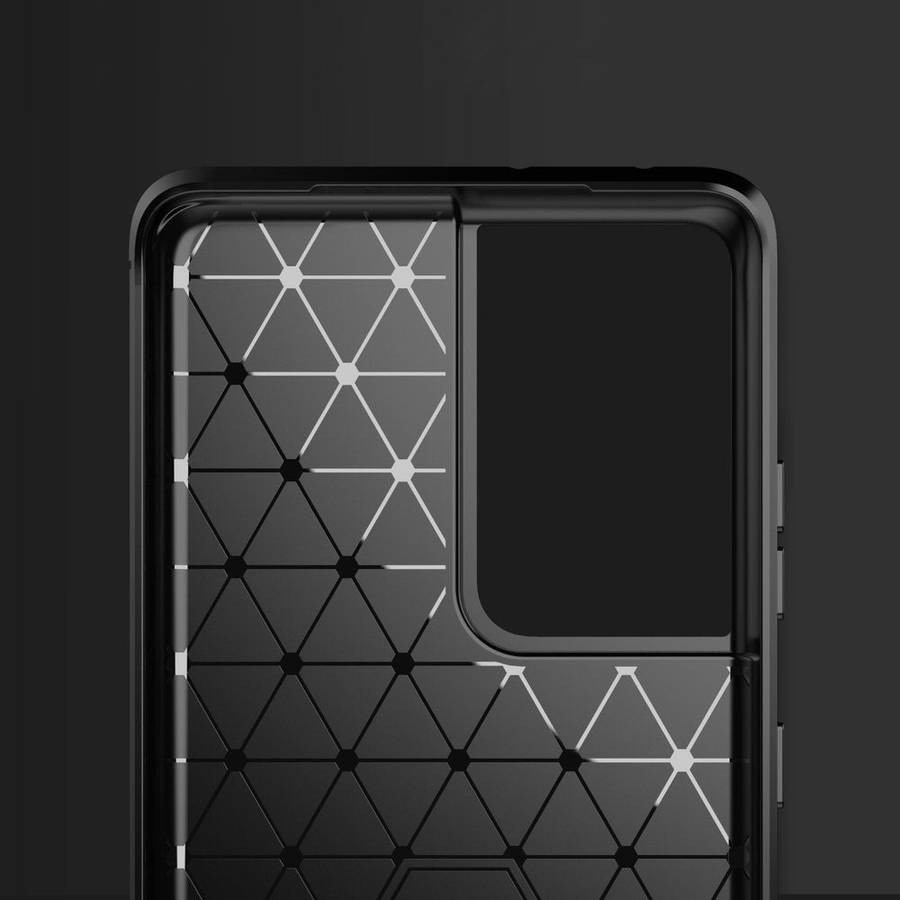 Carbon Case TPU dėklas Samsung Galaxy S21 Ultra 5G – mėlynas -- Samsung Galaxy S21 Ultra