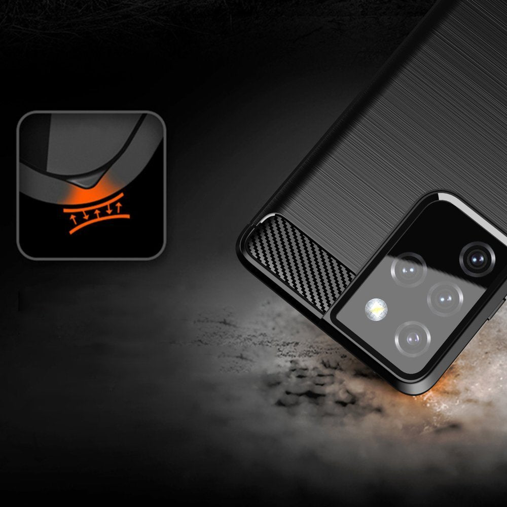 Carbon Case TPU dėklas Samsung Galaxy S21 Ultra 5G – mėlynas -- Samsung Galaxy S21 Ultra