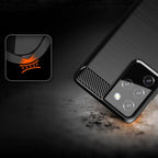 Carbon Case TPU dėklas Samsung Galaxy S21 Ultra 5G – mėlynas -- Samsung Galaxy S21 Ultra