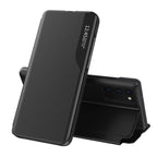 Eco Leather View Case dėklas Samsung Galaxy A72 4G – juodas -- Samsung Galaxy A72