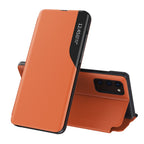 Eco Leather View dėklas Samsung Galaxy A72 4G – oranžinis -- Samsung Galaxy A72