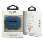 Guess silikoninis dėklas AirPods Pro – mėlynas blizgus