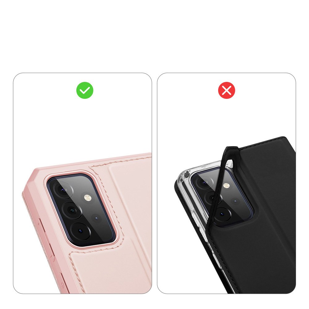 Dux Ducis Skin X atverčiamas dėklas Galaxy A72 – rožinis -- Samsung Galaxy A72