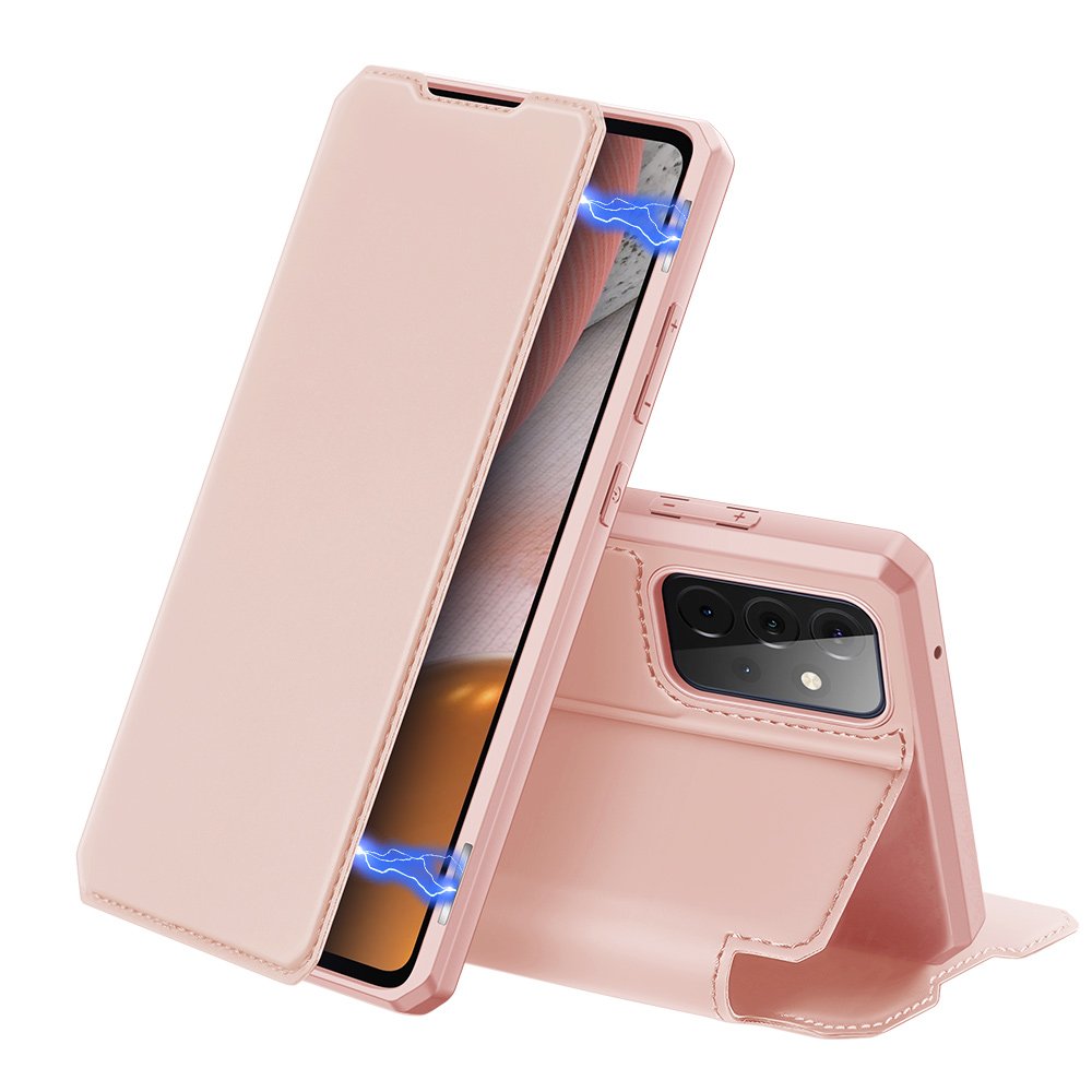 Dux Ducis Skin X atverčiamas dėklas Galaxy A72 – rožinis -- Samsung Galaxy A72