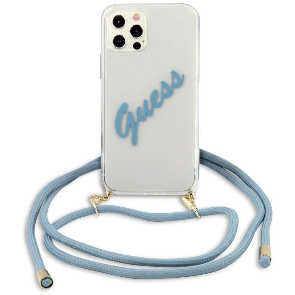 Guess Vintage dėklas iPhone 12 Pro Max – mėlynas -- iPhone 12 Pro Max