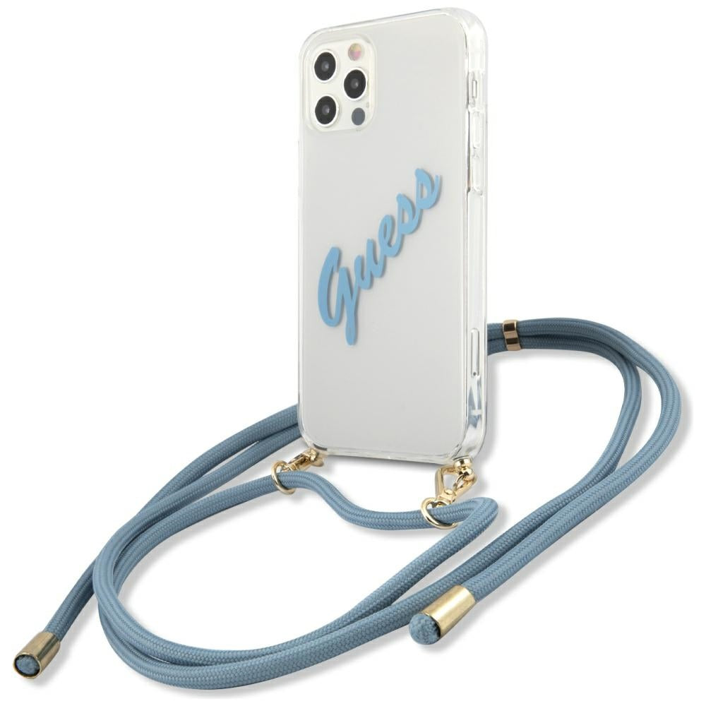 Guess Vintage dėklas iPhone 12 Pro Max – mėlynas -- iPhone 12 Pro Max