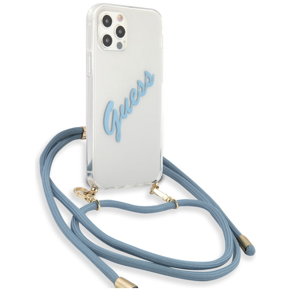 Guess Vintage dėklas iPhone 12 Pro Max – mėlynas -- iPhone 12 Pro Max