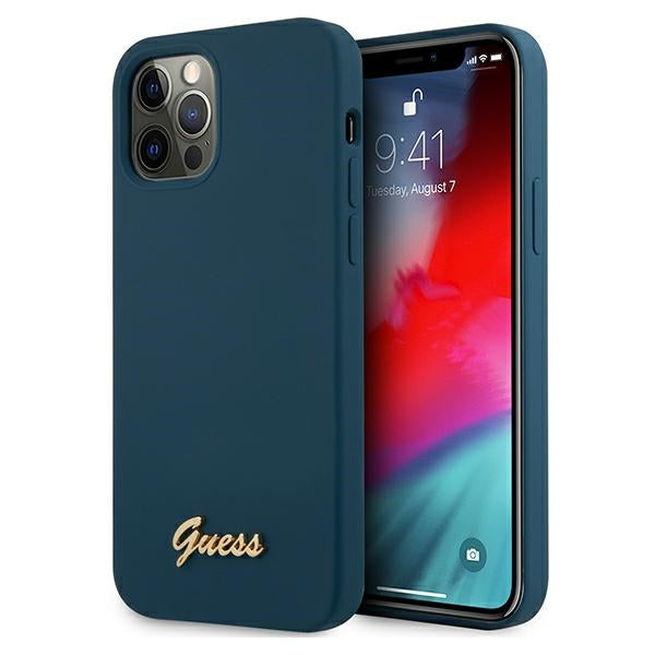 Guess silikoninis dėklas iPhone 12 Pro Max – mėlynas -- iPhone 12 Pro Max