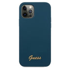 Guess silikoninis dėklas iPhone 12 Pro Max – mėlynas -- iPhone 12 Pro Max