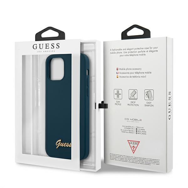 Guess silikoninis dėklas iPhone 12 Pro Max – mėlynas -- iPhone 12 Pro Max