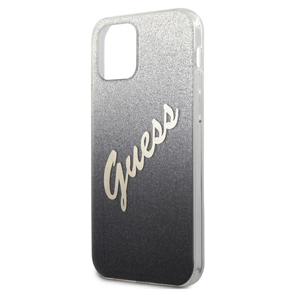 Guess dėklas iPhone 12 Pro Max – juodas, blizgus -- iPhone 12 Pro Max