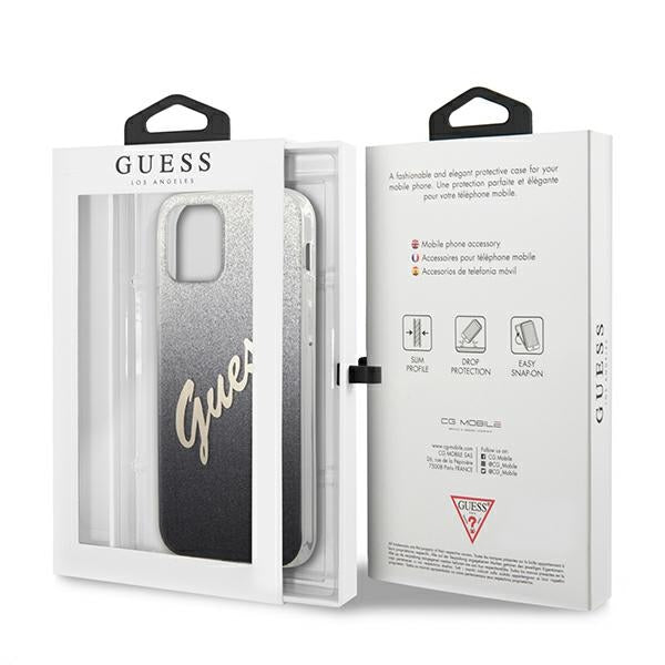 Guess dėklas iPhone 12 Pro Max – juodas, blizgus -- iPhone 12 Pro Max