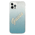 Guess dėklas iPhone 12 Pro Max – mėlynas Glitter Gradient -- iPhone 12 Pro Max