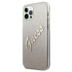 Guess dėklas iPhone 12 Pro Max – auksinis Glitter Gradient -- iPhone 12 Pro Max