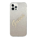 Guess dėklas iPhone 12 Pro Max – auksinis Glitter Gradient -- iPhone 12 Pro Max