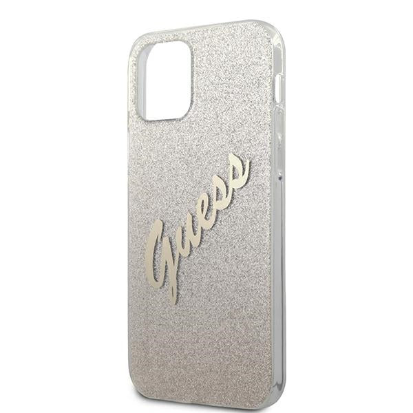 Guess dėklas iPhone 12 Pro Max – auksinis Glitter Gradient -- iPhone 12 Pro Max