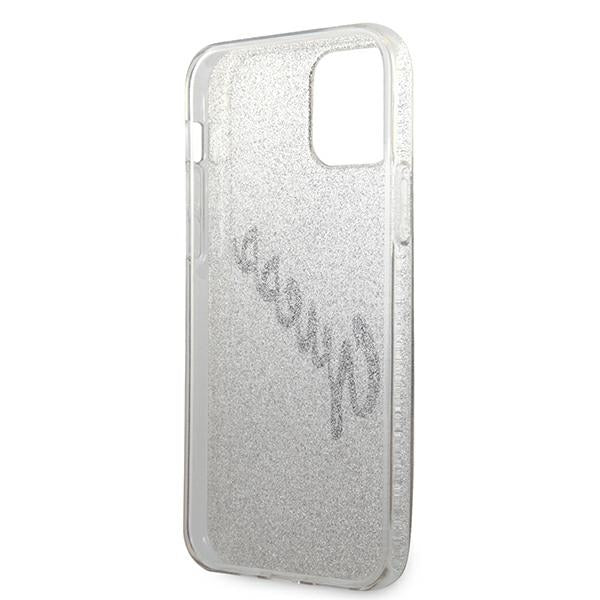 Guess dėklas iPhone 12 Pro Max – auksinis Glitter Gradient -- iPhone 12 Pro Max