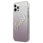 Guess Glitter Gradient dėklas iPhone 12 Pro Max – rožinis -- iPhone 12 Pro Max