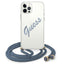 Guess dėklas iPhone 12/12 Pro – skaidrus/mėlynas -- iPhone 12