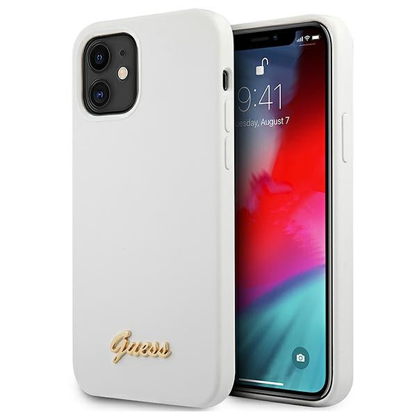 Guess silikoninis dėklas iPhone 12 mini – baltas -- iPhone 12 Mini