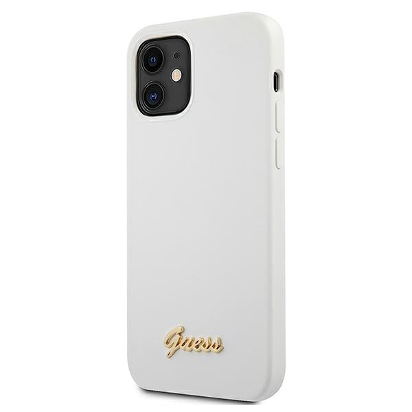Guess silikoninis dėklas iPhone 12 mini – baltas -- iPhone 12 Mini
