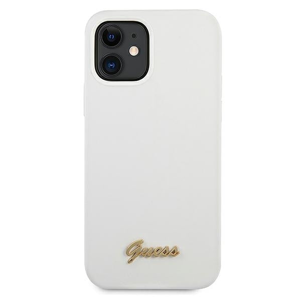 Guess silikoninis dėklas iPhone 12 mini – baltas -- iPhone 12 Mini