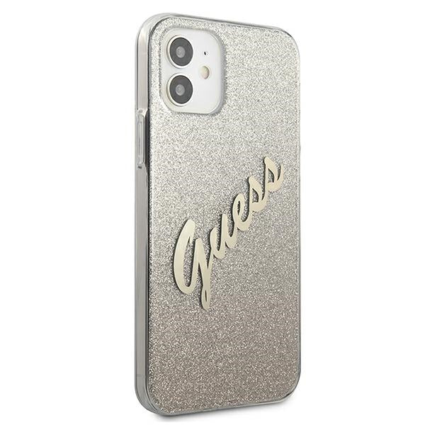 Guess Glitter Gradient dėklas iPhone 12 mini – auksinis -- iPhone 12 Mini
