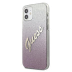 Guess dėklas iPhone 12 mini – rožinis (Glitter Gradient) -- iPhone 12 Mini