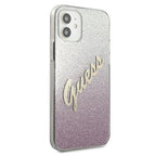 Guess dėklas iPhone 12 mini – rožinis (Glitter Gradient) -- iPhone 12 Mini