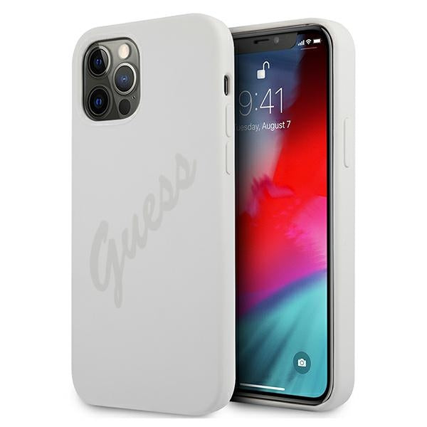 Guess silikoninis dėklas iPhone 12 Pro Max – kreminis -- iPhone 12 Pro Max