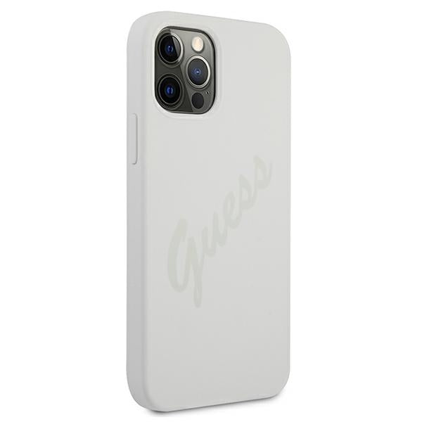 Guess silikoninis dėklas iPhone 12 Pro Max – kreminis -- iPhone 12 Pro Max